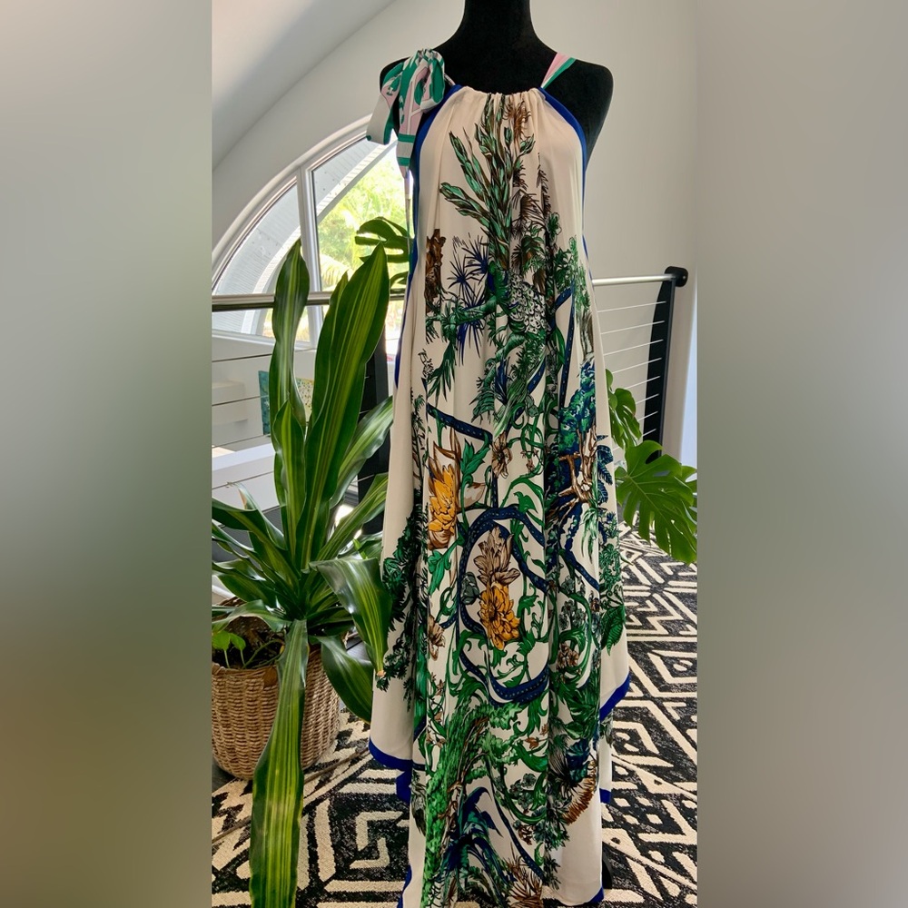 Maxi Halter Waterfall Dress